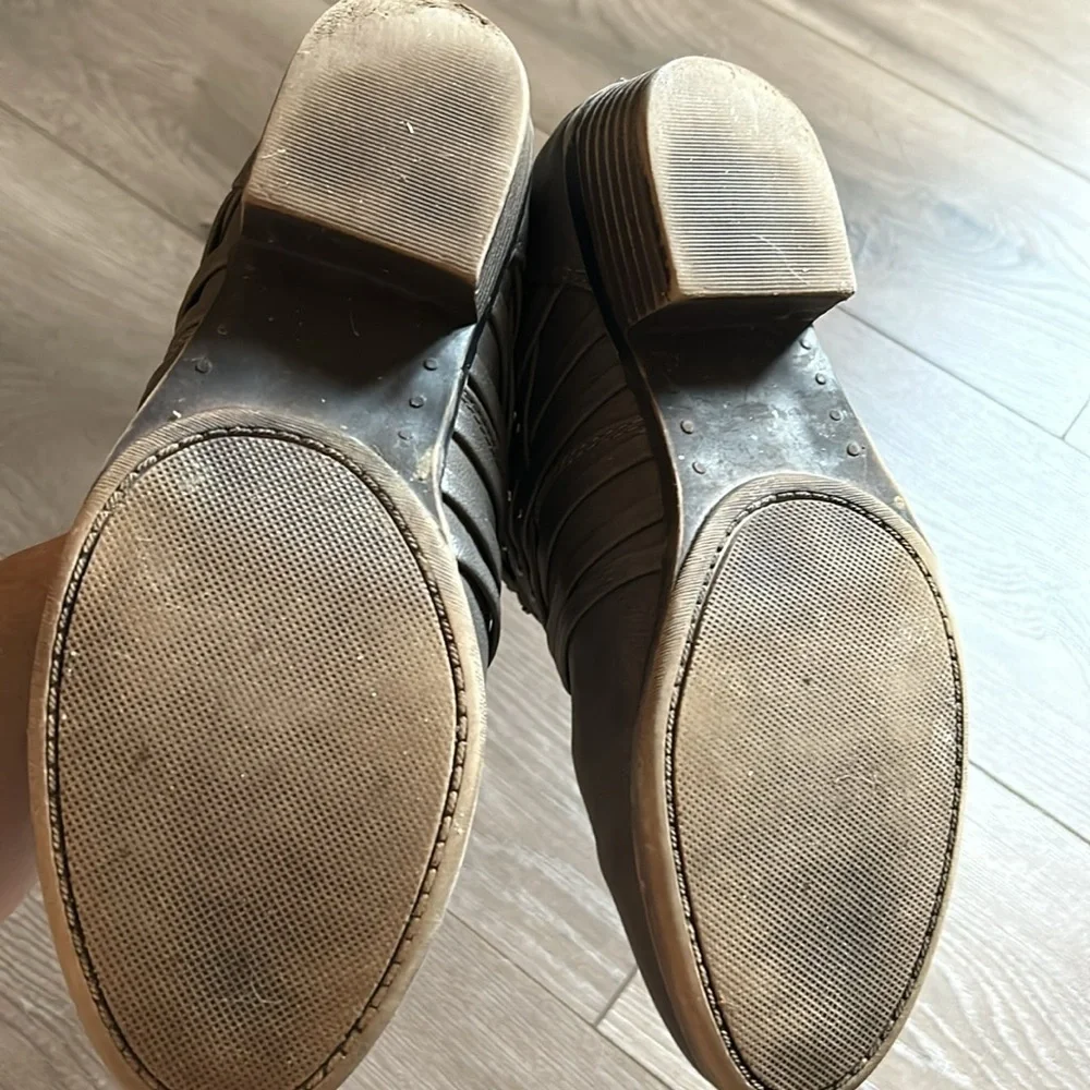 Gray ankle boots